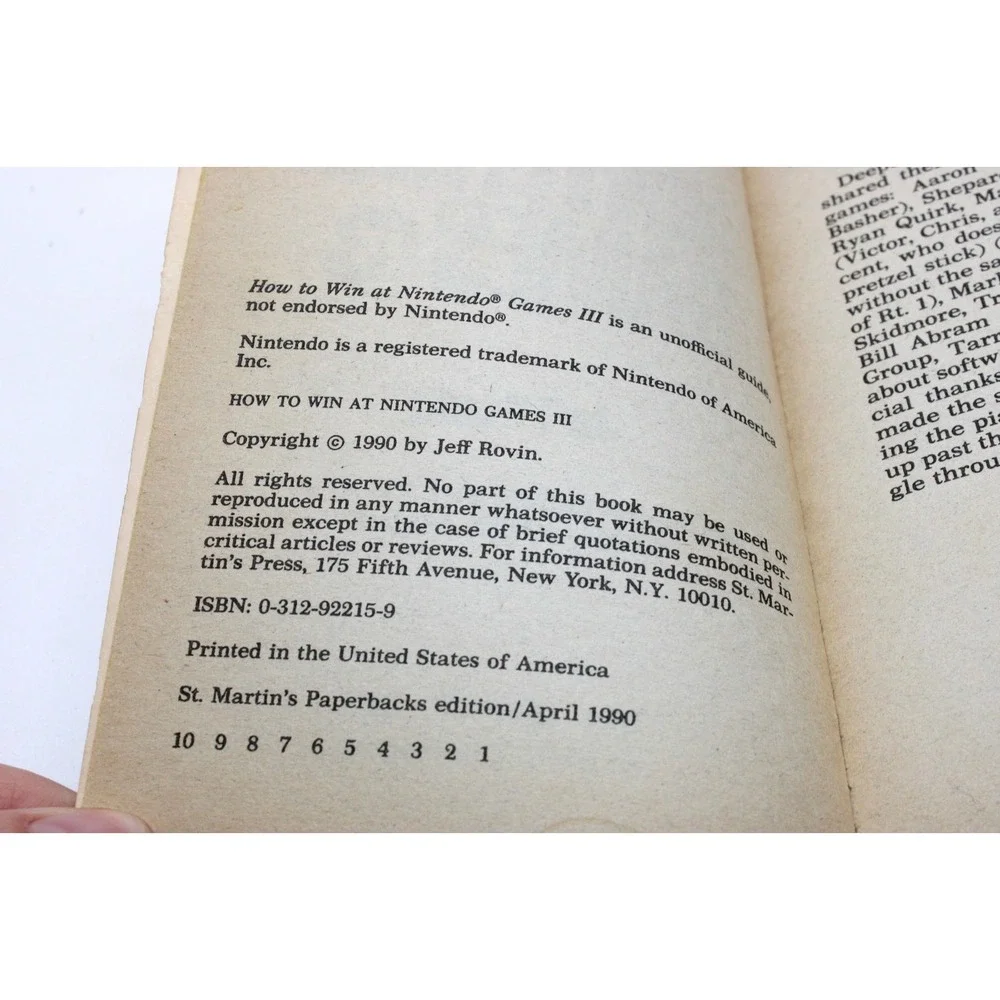 How to Win at Nintendo Games, No 3 Published 1990 VTG Paperback